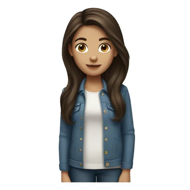 Brunette medium haired girl sticker