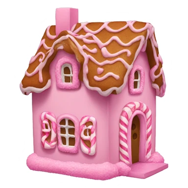 A pink gingerbread house sticker