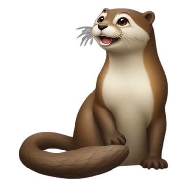 Chat sur une loutre sticker