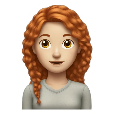 Redhead woman freckles Long hair Center parting sticker