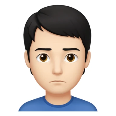 ligth black hair man thinking sticker