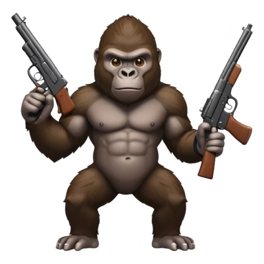 gorilla holding gun  sticker