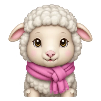 baby sheep with pink scarf sticker