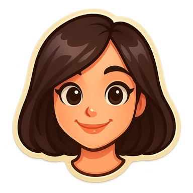 Create a cartoon style girl in the classic Telegram sticker style with bright colors and a cute face, resembling Samsung Sam. She has pale skin, only the head without neck, no outlines on the edges, and a white background. Suitable for a Telegram bot profile. sticker