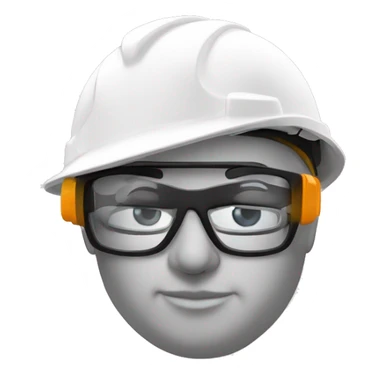 construction white hard hat helmet safety glasses sticker