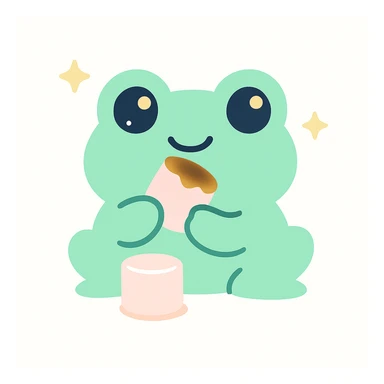 Make the marshmallows roasted, keep the kawaii style with cute and charming features, soft pastel colors, and adorable expressions. sticker