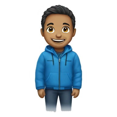 smiling midget in blue jacket sticker