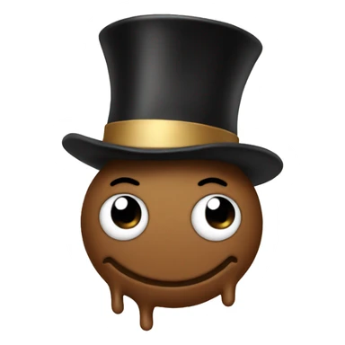 Poop with top hat  sticker