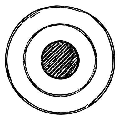 British Air Force WW2 roundel, hand-drawn outlined icon, sketchy look sticker