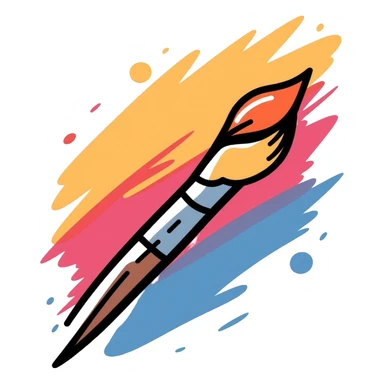 elegant color palette with paintbrush sticker