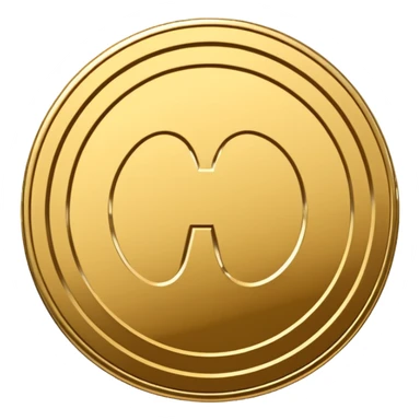 coin placed on its side at a 45-degree angle sticker