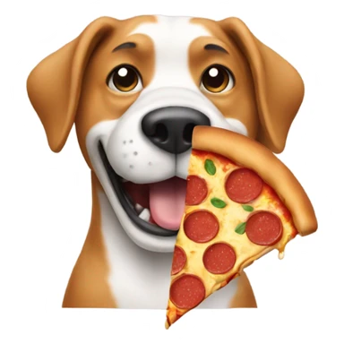 Dog eating pizza sticker