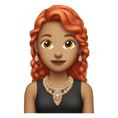 girl with red hair and jewelry sticker