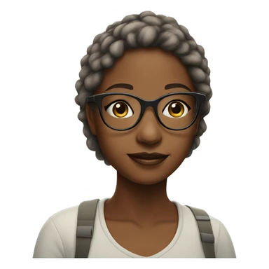 girl with glasses under sky sticker