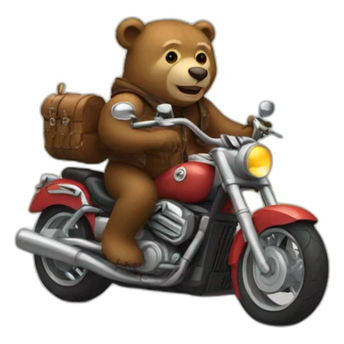 a bear riding motorcycle sticker