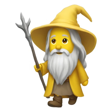 gandalf wearing yellow clothing leading the way sticker