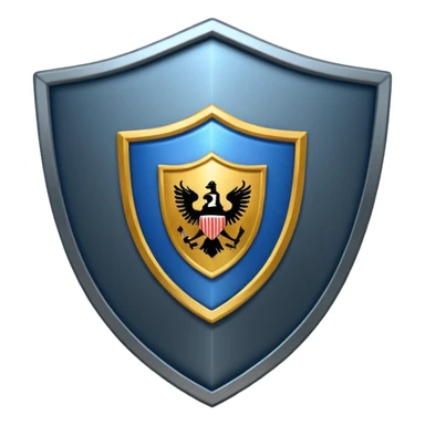 Professional security services logo, featuring a shield and a guard icon. sticker