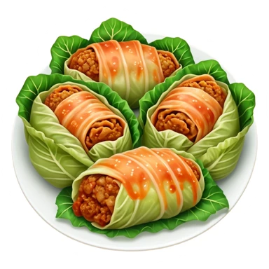 Create an emoji of holubtsi -Ukrainian dish which consists of cabbage leaves and inside is rice with meat  sticker