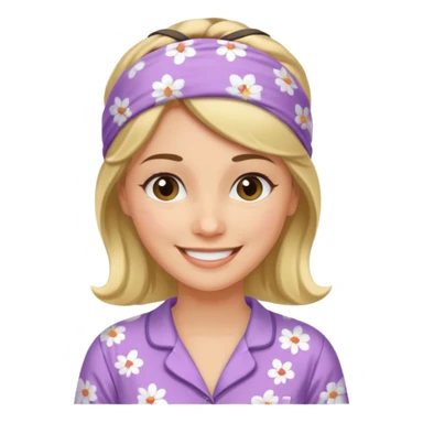 women in pyjamas with headband sticker