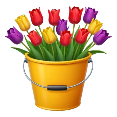 a bucket of tulips sticker