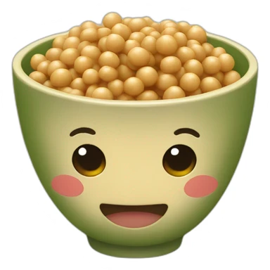 Natto in bowl sticker