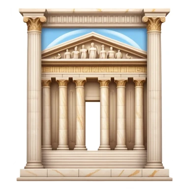 The Library of Celsus Landmark Emoji – Depicting its marble facade, carved columns, and statues. sticker