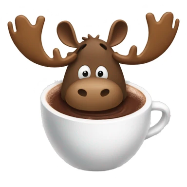 moose drinking hot cocoa  sticker