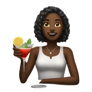 girl enjoying cocktail at bar with broken arm sticker