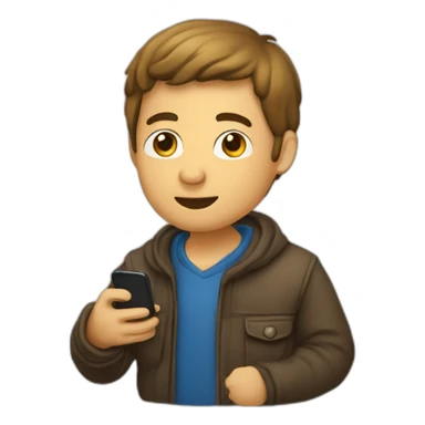 Mon frère sur son téléphone sticker