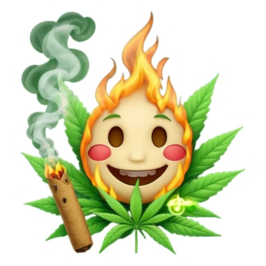 a marijuana joint with a happy face sticker