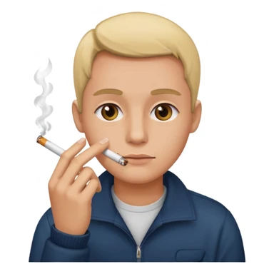 eyeroll holding cigarette  sticker