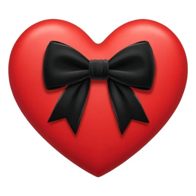 heart with black velvet bow sticker