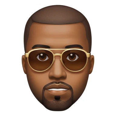 face inspired by Kanye West, wearing sunglasses sticker