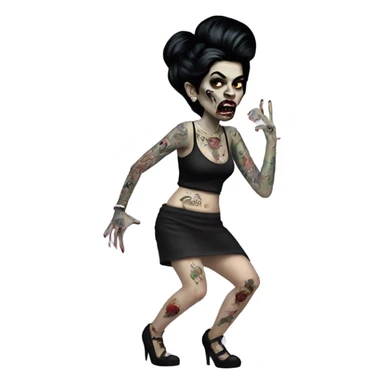 amy winehouse zombie dancing with tattoos sticker