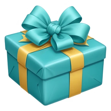 Birthday package with aqua bow sticker