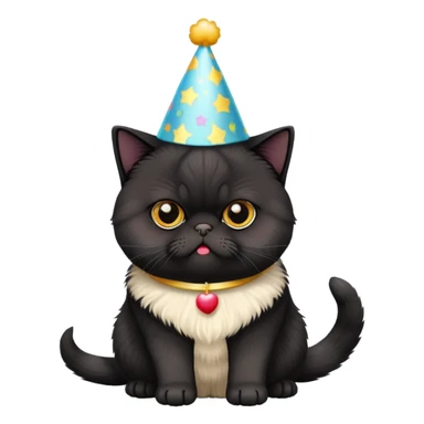 Fully All black exotic shorthair birthday sticker