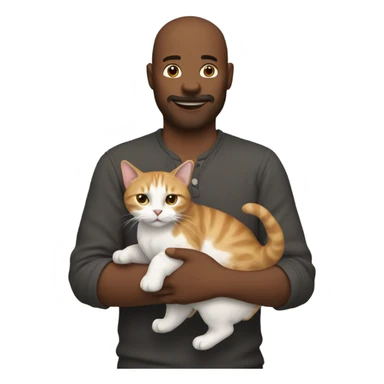 A man with a cat in his hands sticker