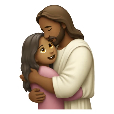 Girl hugging Jesus  sticker