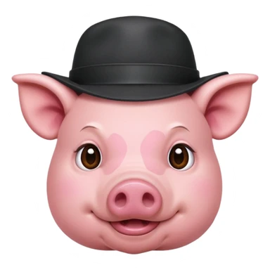 pig wear hat sticker
