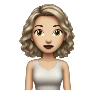 Brunette white girl with big lips and lashes sticker