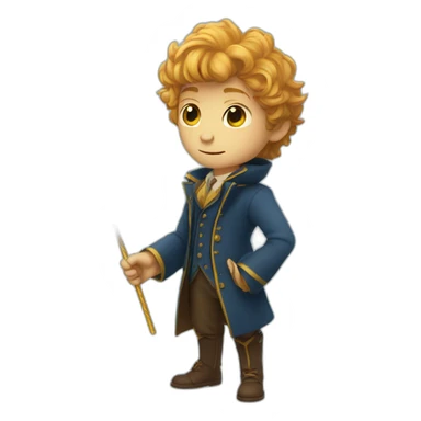 Scamander with magic wand sticker
