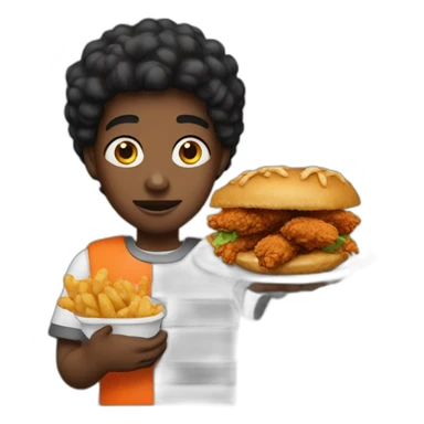 Black jailmate eating fried chicken sticker