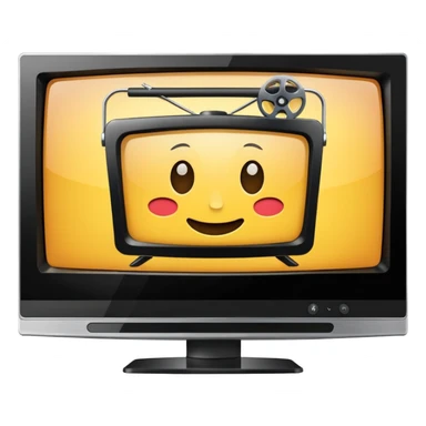 flat screen tv with movie playing sticker