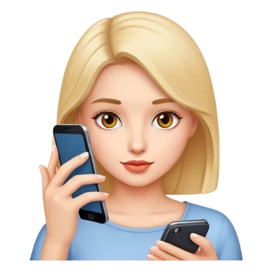 beautiful girl use’s phone sticker