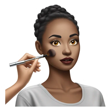 Hyper Realistic fashion model applying her make up sticker