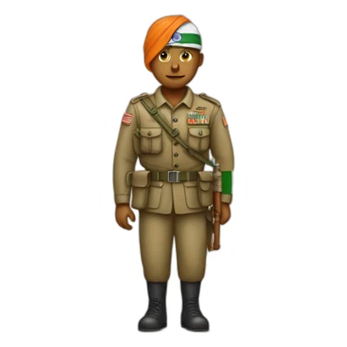 Soldier holding Indian Flag sticker