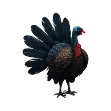 A bold silhouette of a turkey with detailed feathers standing proudly sticker
