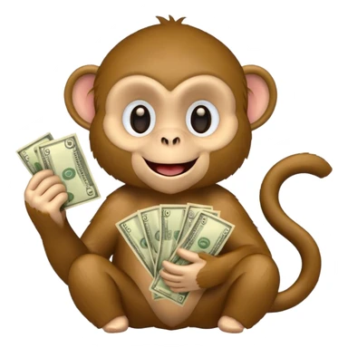 monkey with money  sticker