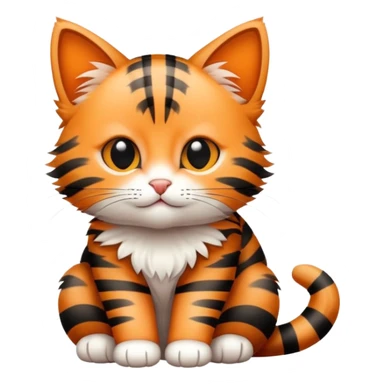 Tabby cat cub sitting  sticker