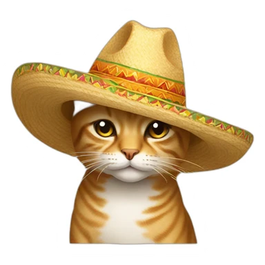 cat with sombrero sticker